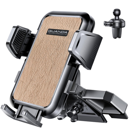 CD Player Phone Mount, Thick Case Friendly Car Holder with One-Hand Release
