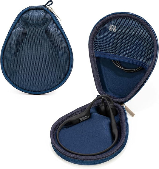 Ginsco Universal Bone Conduction Headphones Case Compatible with SHOKZ New OpenRun Pro 2/Pro 2 Mini/OpenRun/OpenSwim Open-Ear Sport Headphones, Compatible with CXK/BAICLUD/MRYTKY (Blue Navy)