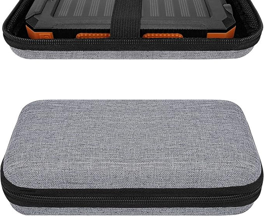 Solar Power Bank Carrying Case - Portable Hard Travel Storage Box for Solar Chargers, Compatible with Rasbes 38800mAh, Durecopow 20000mAh (Silver)