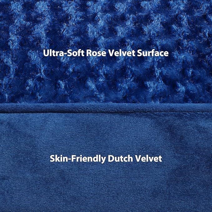 MIHIKK Orthopedic Dog Couch Bed Deluxe Plush L-Shaped with Waterproof Lining Bolster Dog Sleeping Sofa with Removable Washable Cover & Nonskid Bottom Pet Bed for Small Medium Large Jumbo Dogs, Blue
