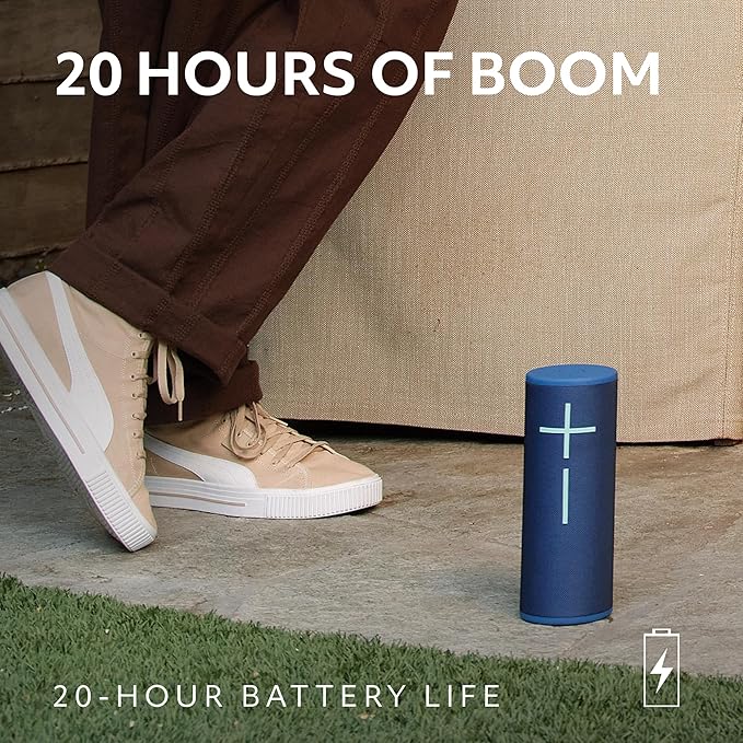 Ultimate Ears MEGABOOM 4 Portable Waterproof Bluetooth Speaker, 360-Degree Sound, Thundering Bass, 147ft Range, 20-Hour Battery, Floating Speaker - Red