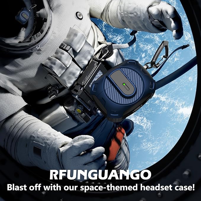 RFUNGUANGO for AirPods Pro 2nd Generation Protective case, 2024 New Space-Themed Protective case. Compatible with Airpods Pro 1/2 and, Works with MagSafe. [Blue]
