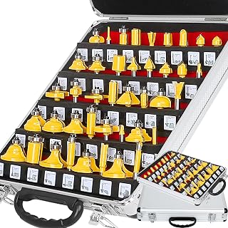 OLETBE Router Bit Set 1/4-Inch Shank Door Drawer Front Edging 41 PCS Woodworking Milling Cutter Tools Cabinet Router Bits Sets Woodwork Carbide CNC Router Bits Sets Grooving Mill Tool(41) - Image 1
