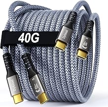 40Gbps Thunderbolt 5 Cable 10FT 2Pack Compatible, Braided USB4 2.0 Cable 8K@60Hz / 4K@144Hz, PD3.1 240W for iPhone 17, Mac mini, MacBook Pro, Galaxy, Thunderbolt 5/4, SSD, eGPU, Studio Display - Image 1