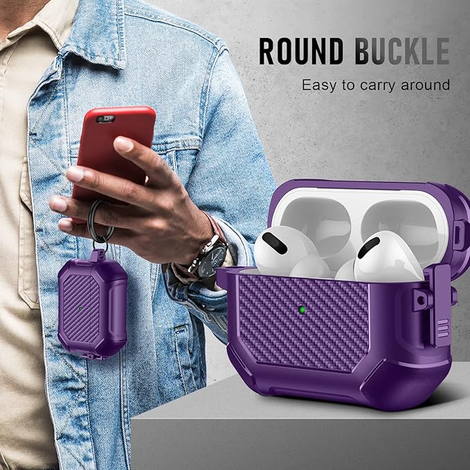 Maxjoy for AirPods Pro 3 Case (2025), Hard Shell Protective Cover Compatible with Airpods Pro 3rd Generation Cover Case with Keychain Cleaner Kit for Men Women, Purple
