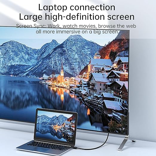 Mini DP to HDMI Cable 6Ft, 4K@60Hz, Compatible with MacBook Pro/Air, Surface, PC, TV, Projector, Plug and Play, Supports Windows/macOS/Linux