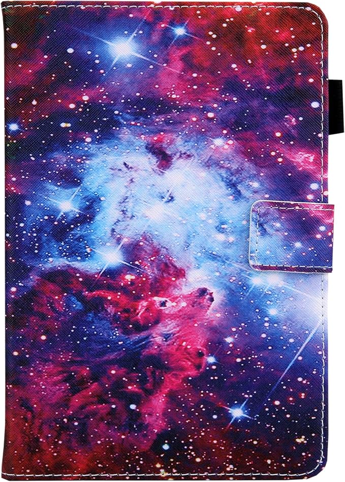 Dteck for Fire Max 11 (13th Generation) Tablet Case 11" 2023, PU Leather Protective Fold Stand Case with Auto Sleep Wake, Adjustable Viewing Angles, 4 Card Slots, Cute Slim Folio Case, Red Galaxy