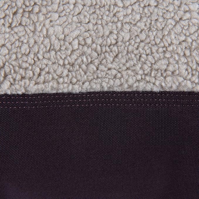 Carhartt Durable Canvas Pet Bed, Water Resistant Firm Duck Dog Bed, Deep Wine (Sherpa Top), Medium
