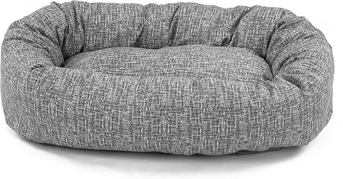 Majestic Pet 52 Inch Bagel Calming Dog Bed Washable – Cozy Soft Round Dog Bed Spine Support for Dogs to Rest Their Head - Fluffy Donut Puppy Mat 52x35x11 (Inch) X-Large – Lt. Black