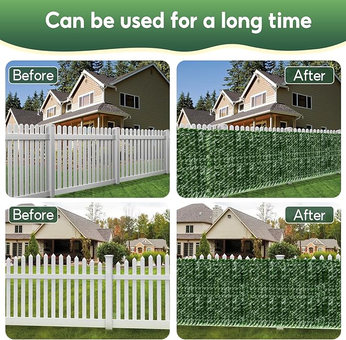 Artificial Ivy Privacy Fence Screen, 100x40 inch Faux Hedge Fence Panel Greenery Vines, Balcony Privacy Screen Decoration for Patio, Balcony, Wall, Backyard Indoor Outdoor