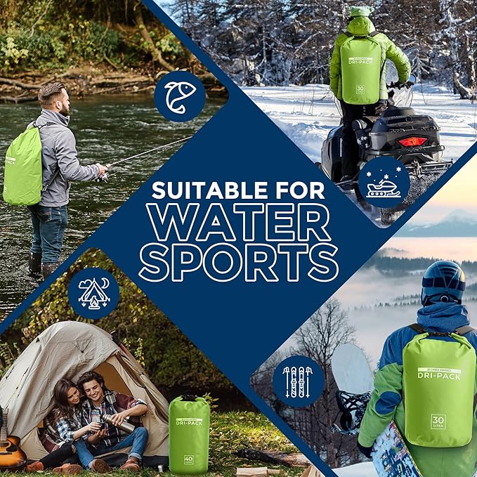 Zero Grid Waterproof Dry Bag - Floating Roll Top Drybag Keeps Dry 10L/20L/30L/40L Sizes for Backpacking, Kayaking, Boating, Camping, Fishing, Hiking, Made from Tough 500D Material