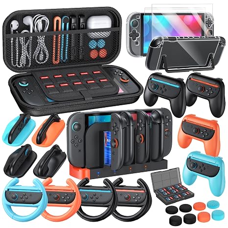 YUANHOT 32-in-1 Accessories Bundle for Nintendo Switch 2,Family Games Kits