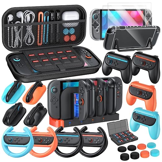 YUANHOT 32-in-1 Accessories Bundle for Nintendo Switch 2,Family Games Kits