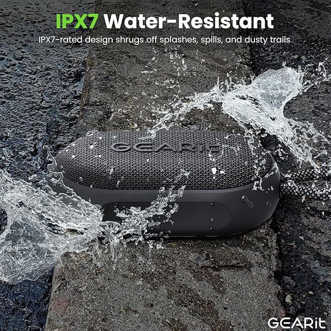 GEARit Ultra Portable Wireless Bluetooth Speaker - IPX7 Waterproof Speaker - 6W Loud Outdoor Speakers - Hands-Free Calling, 5.3 Bluetooth, TWS Pairing - Perfect for Home/Outdoor/Party/Gift