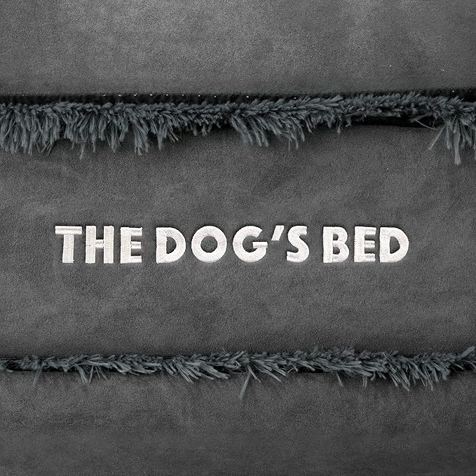 The Dog’s Bed, XL Grey Fur,Memory Foam, Pain Relief: Arthritis, Hip & Elbow Dysplasia, Post Surgery, Lameness, Supportive, Calming, Waterproof Washable Cover