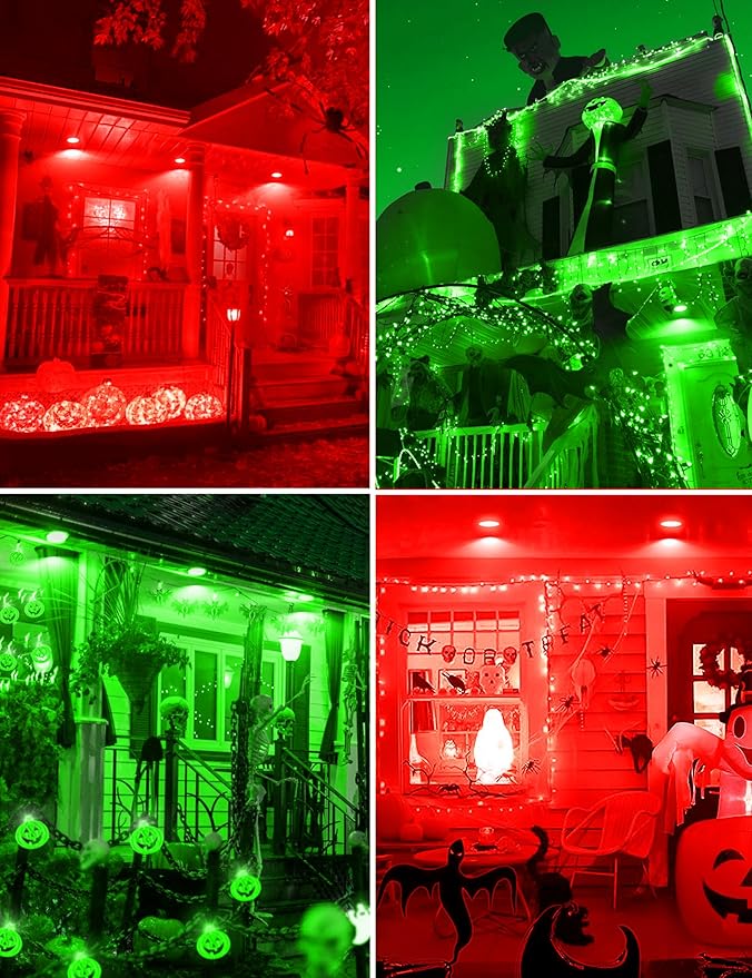 JandCase Red and Green Christmas Light Bulbs Outdoor, LED PAR30 Flood Lights 12W(100W Equivalent), E26 Colored Light Bulbs for Porch Lighting, Party Decor, Courtyard, Not-Dimmable, 2 Pack