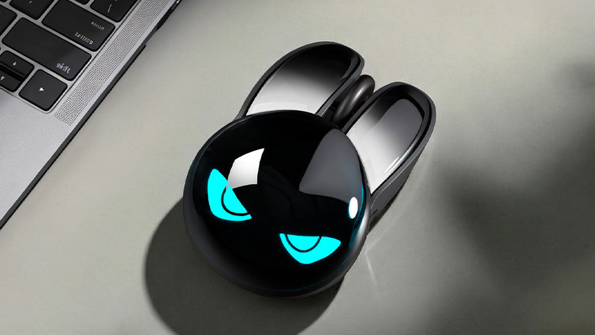 Wireless Gaming Mouse, RGB Light Eyes, Evil Bunny Design, 2.4G/BT
