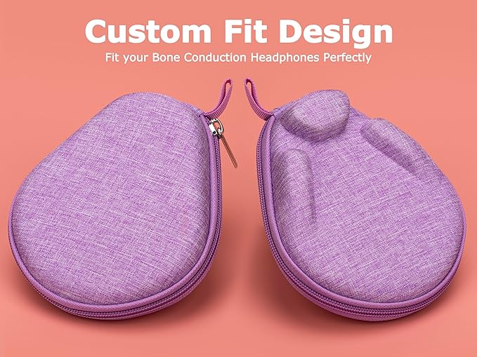 Ginsco Universal Bone Conduction Headphones Case Compatible with SHOKZ New OpenRun Pro 2/Pro 2 Mini/OpenRun/OpenSwim Open-Ear Sport Headphones, Compatible with CXK/BAICLUD/MRYTKY/Ogogrs etc (Purple)