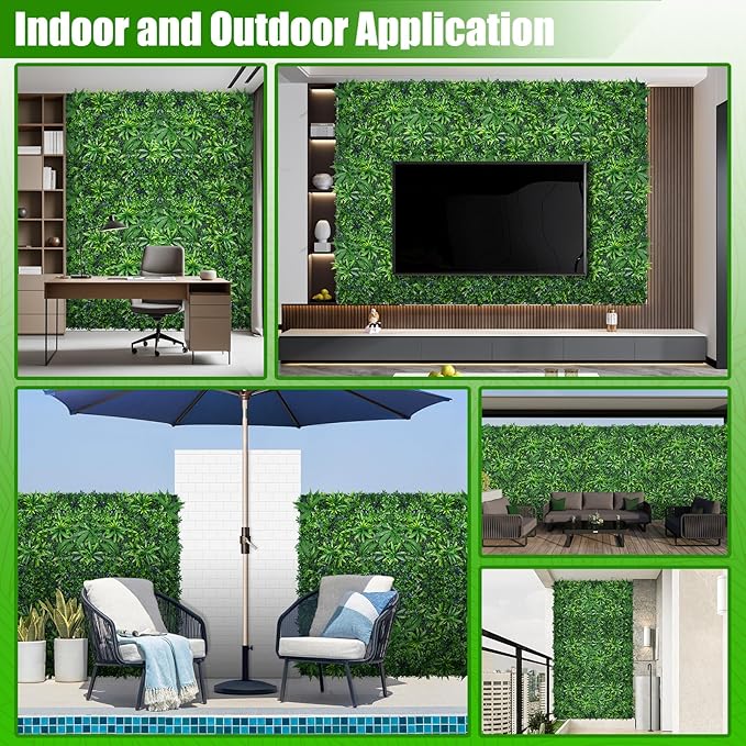 Artificial Grass Wall Panels, 20"x20" 8pcs Hedge Grass Backdrop, UV-Anti Fake Greenery Plant Boxwood Panels, Green Wall Decor for Outdoor Indoor Patio Garden Backyard