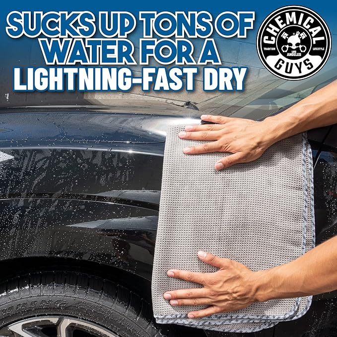 Chemical Guys Waffle Weave for Home & Auto Glass, Windows, Mirrors & More, Gray (25 in. x 36 in.) 2-Pack