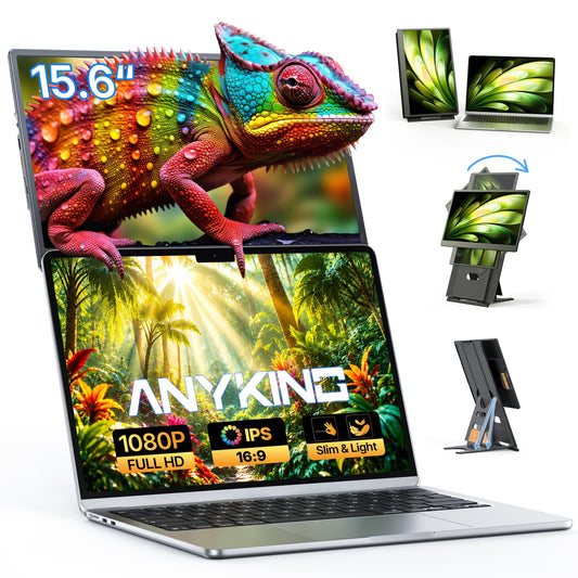 Laptop Screen Extender 15.6", 5 Modes & Detachable Slim Portable Monitor