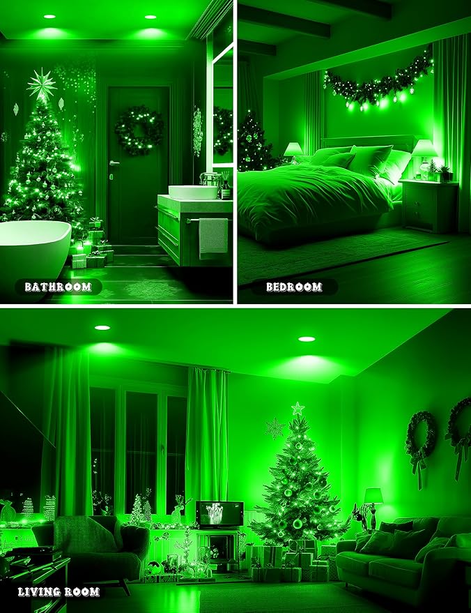 JandCase Halloween Green Light Bulb Outdoor, LED PAR30 Green Flood Lights 12W(100W Equivalent), E26 Colored Light Bulbs for Porch Home Lighting, Theme Party Decor, Courtyard, Not-Dimmable, 2 Pack