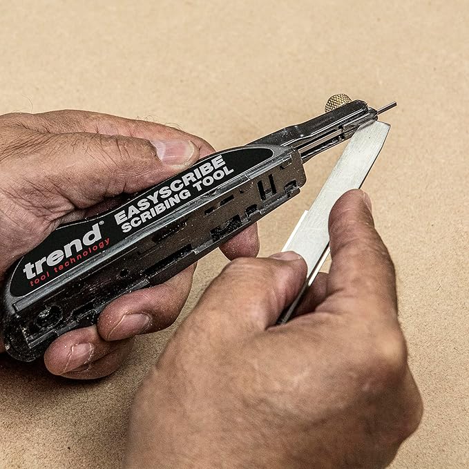 Trend EasyScribe Scribing Tool, Accurate Scribing Solution for Carpenters, Joiners, Tilers, Kitchen & Shop Fitters, E/SCRIBE, Black