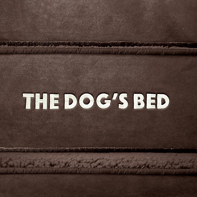 The Dog’s Bed Orthopedic Memory Foam Dog Bed, Small Brown Plush, Pain Relief for Arthritis, Hip & Elbow Dysplasia, Post Surgery, Lameness, Supportive, Calming, Waterproof Washable Cover