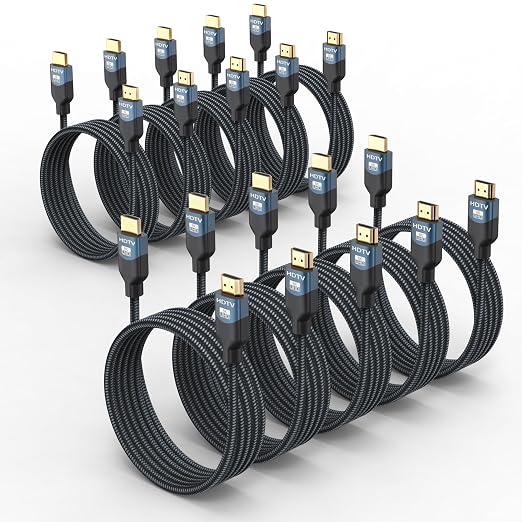 8K HDMI 2.1 Cable, 6FT, 10-Pack, 48Gbps Ultra High Speed