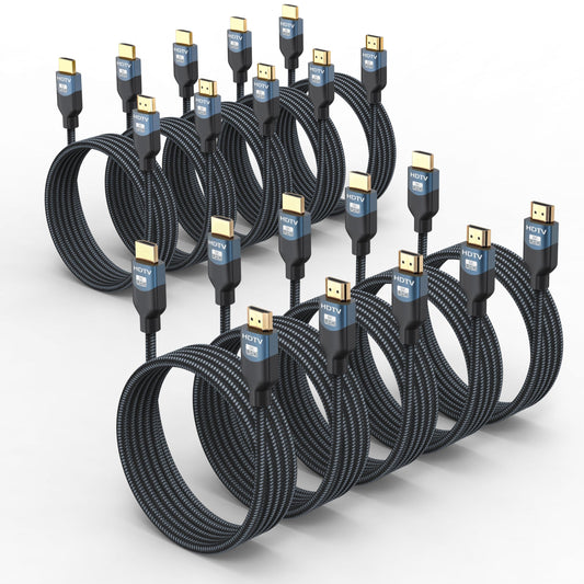8K HDMI 2.1 Cable, 6FT, 10-Pack, 48Gbps Ultra High Speed