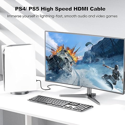 High Speed HDMI Cable 3FT, 2-Pack 4K HDMI to HDMI Cable (4K@60Hz, 2K@165/144/120Hz) with 3D, HDR, ARC, HDCP 2.2 for Computer, Monitor, TV, PS4/5,KVM,Docking Station, HDMI Spliiter Swither,Game Monitor
