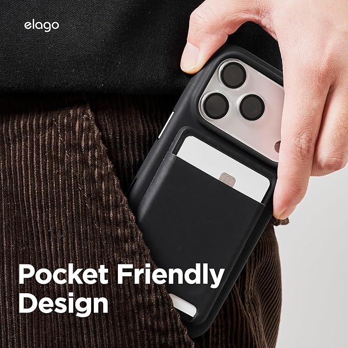 elago Magnetic Wallet Card Holder 2-Cards Compatible with MagSafe for iPhone - Secure Phone Wallet, Long Last Silicone, Scratch and Damage Protection