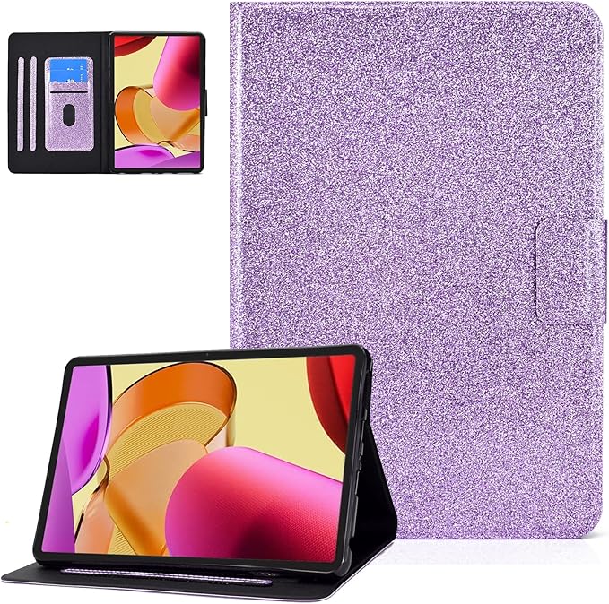 Dteck for Fire Max 11 Tablet Case 13th Generation 2023 11", PU Leather Protective Fold Stand Case with Auto Sleep Wake, Adjustable Viewing Angles, 3 Card Slots, Slim Thin Classic Folio Case, Purple