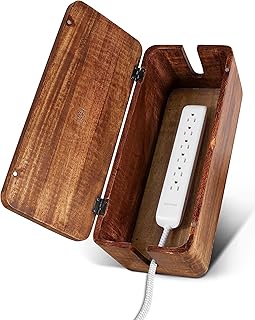 Large Cable Management Box, Wood Wire Organizer & Power Strip Cord Hider