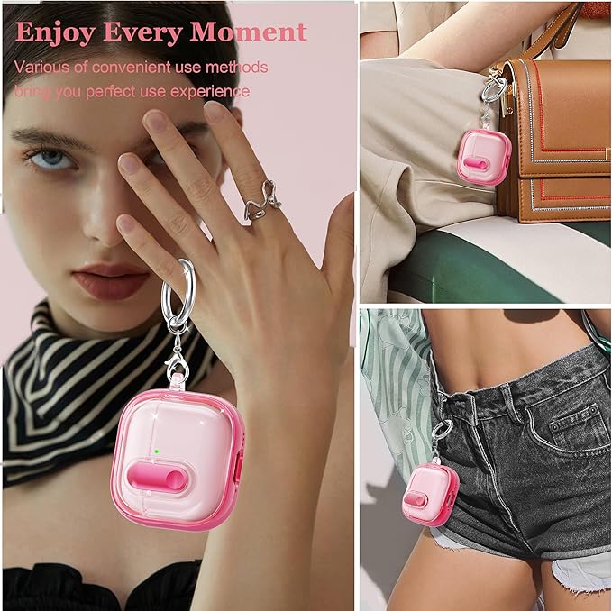 for AirPods 4th Generation Case 2024 with Bright Plated Bezel and Switches, Military-Grade Shockproof Transparent Anti-Yellowing for AirPods 4 Cover, Peach Pink