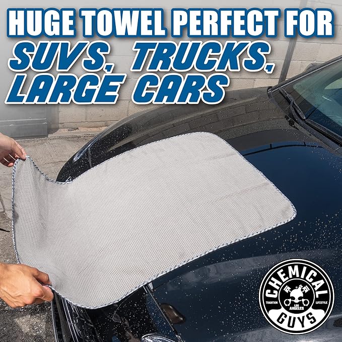 Chemical Guys Waffle Weave for Home & Auto Glass, Windows, Mirrors & More, Gray (25 in. x 36 in.) 2-Pack