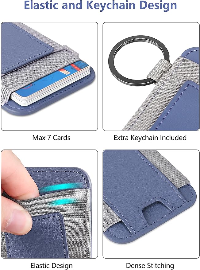 ExtreLife for Magsafe Wallet, Strongest Magnetic Wallet for iPhone 17/16/15/14/13/12 Series, Magnetic Card Holder with 2 Card Slots, RFID Blocking, Slim, Vegan Leather, Hold 7 Cards, Purple