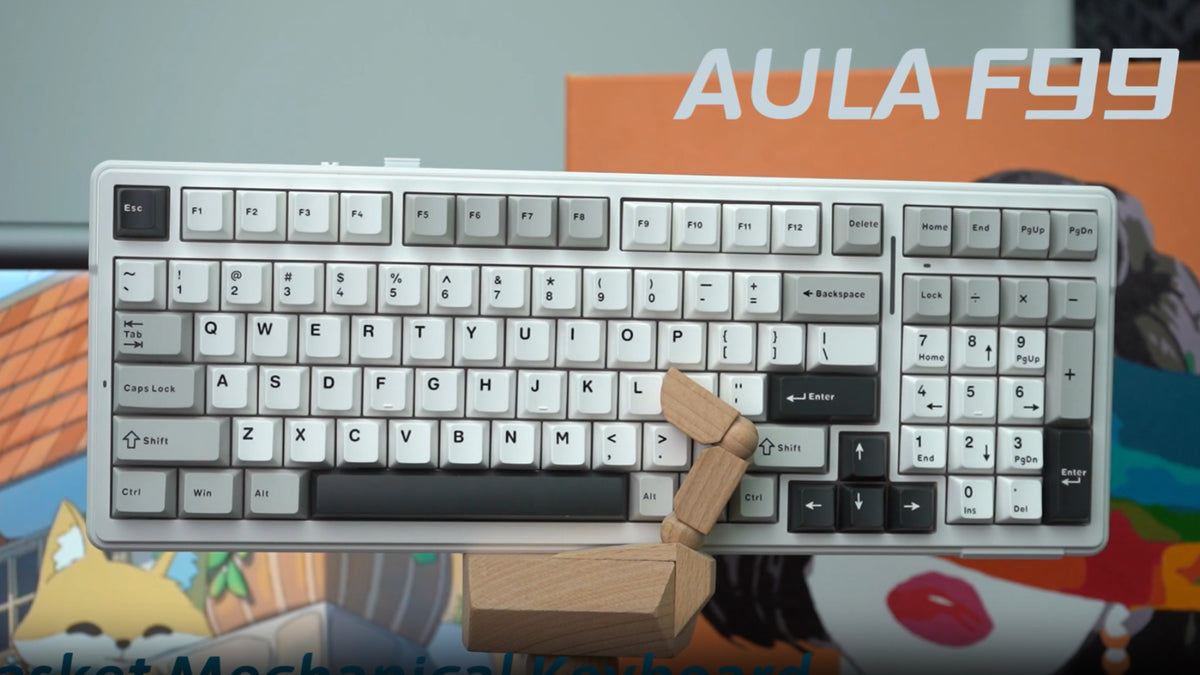 x Aula F99 Pro Mechanical Keyboard, Wireless Gaming Keyboards RGB Backlit Hot Swappable Custom Creamy Bluetooth Computer Keyboard, Tri-Mode BT5.0/2.4GHz/USB-C, Pre-lubed Switches PBT Keycaps - Image 8