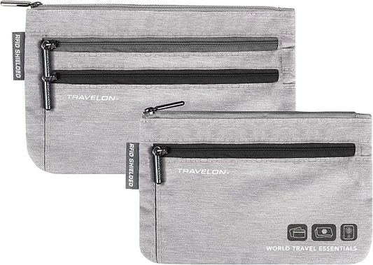 Travelon World Travel Essentials Set of 2 Currency and Passport Organizers