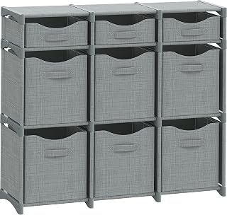 Cube Storage Organizer with Storage Bins Included - The Perfect Closet Organizers and Storage Solution. Includes 9 Storage Cubes, Great For Toy Storage, Closet Storage, Clothes Storage (Grey) - Image 1