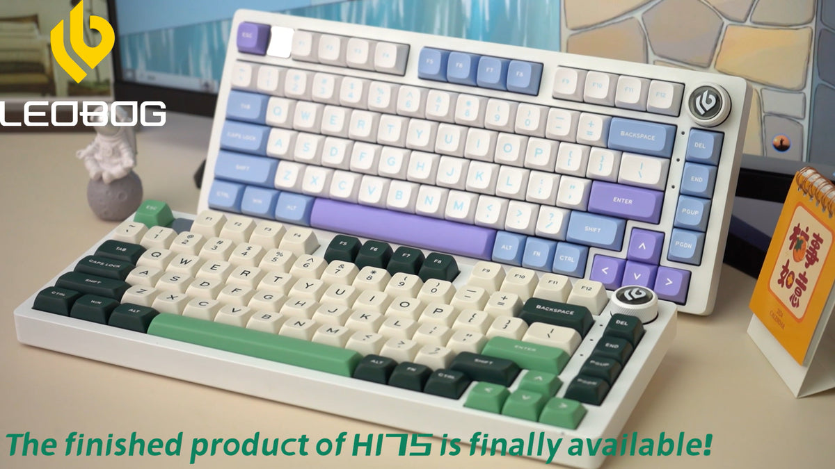 LEOBOG x AULA HI75C Pro PC Gaming Aluminum Alloy Keyboard,Bluetooth/USB-C/Wireless Tri-Modes Mechanical Keyboards,Hot Swappable Brown Creamy Keyboard with Turquoise Switch for Windows/Mac/Tablet Gamer