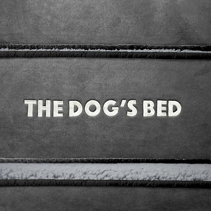 The Dog’s Bed, Small Plush Grey, Memory Foam, Pain Relief: Arthritis, Hip & Elbow Dysplasia, Post Surgery, Lameness, Supportive, Calming, Waterproof Washable Cover