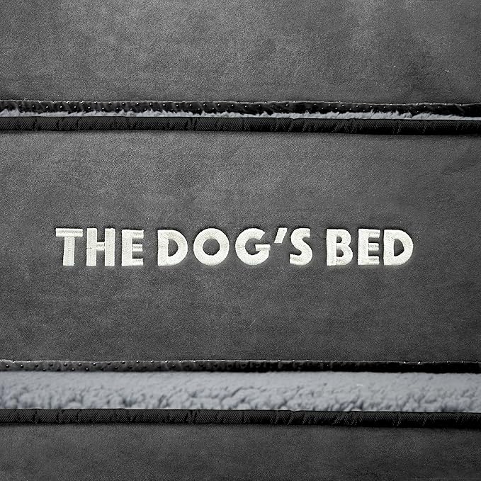 The Dog’s Bed Orthopedic Memory Foam Dog Bed, Large Grey Plush, Pain Relief for Arthritis, Hip & Elbow Dysplasia, Post Surgery, Lameness, Supportive, Calming, Waterproof Washable Cover