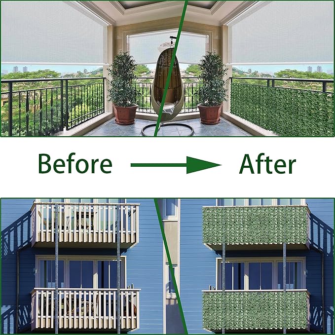 Artificial Ivy Privacy Fence Wall Screen: 6FT x12FT UV-Anti Faux Greenery Backdrop Ivy Vine Leaf Hedges Fence Panels for Patio, Balcony, Garden, Backyard Indoor Outdoor Green Wall Decor