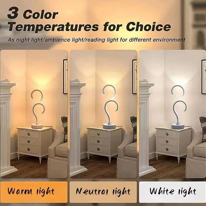 Creative Double Question Mark Elegant White Desktop Lamp, USB Power Supply - Three Color Lighting, Suitable For Bedroom - Image 4