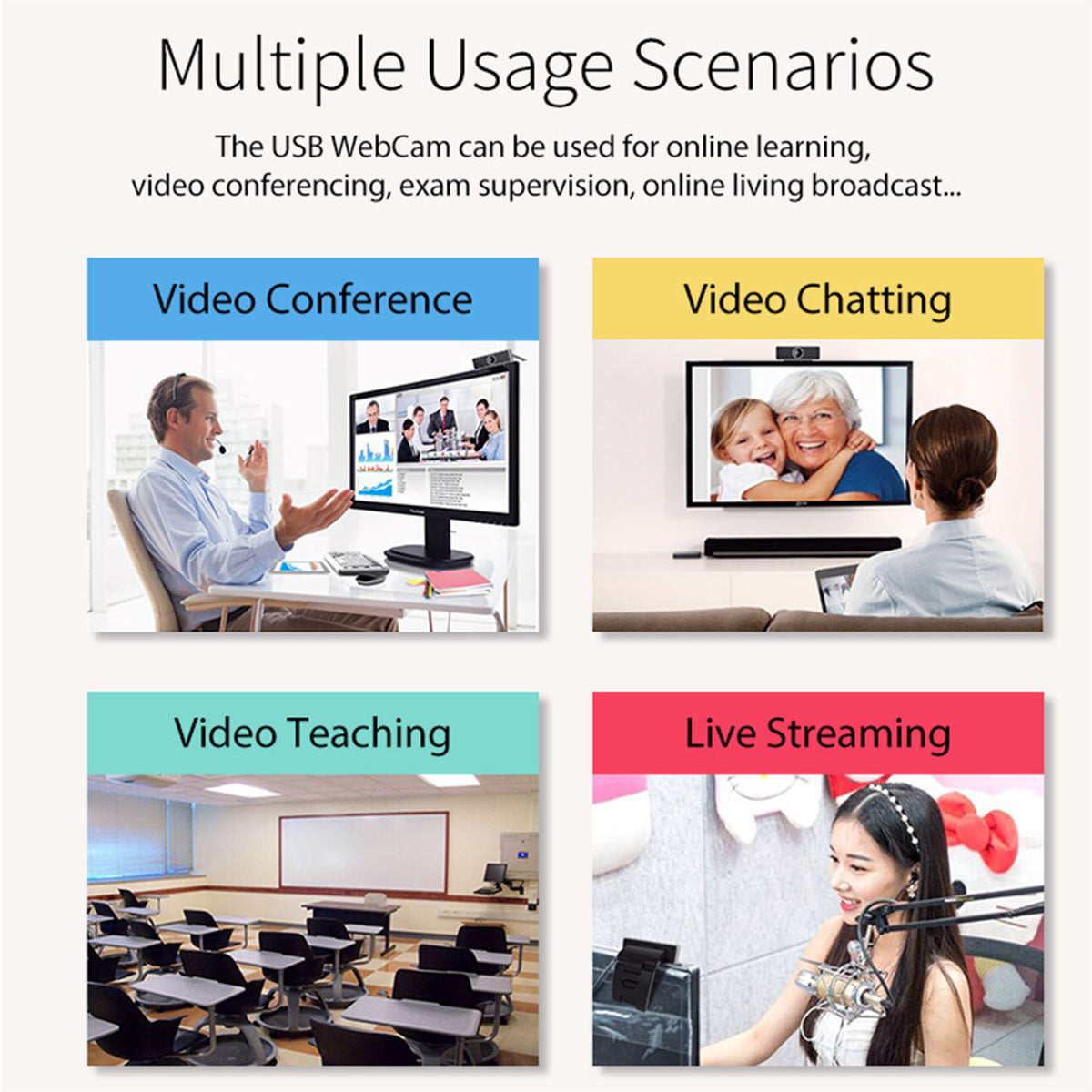 FHD 1080P Webcam with Autofocus, Built-in Microphone & Rotatable Clip - Image 7