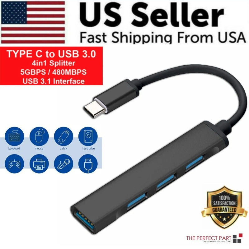 5-in-1 USB-C Hub for MacBook Pro & Air – 4K HDMI, USB 3.0, SD Card, 100W PD
