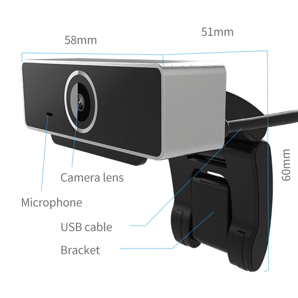 FHD 1080P Webcam with Autofocus, Built-in Microphone & Rotatable Clip - Image 3