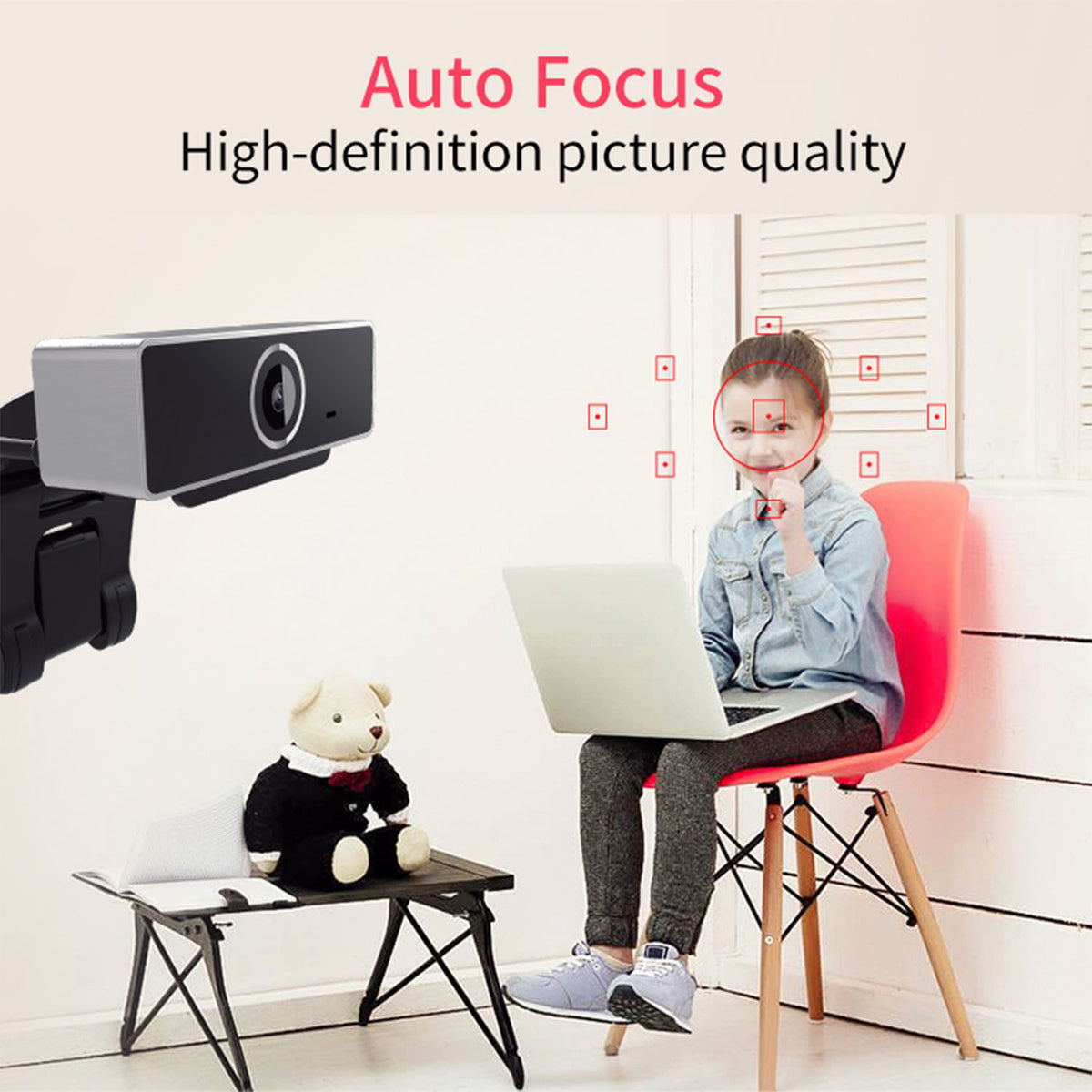 FHD 1080P Webcam with Autofocus, Built-in Microphone & Rotatable Clip - Image 8