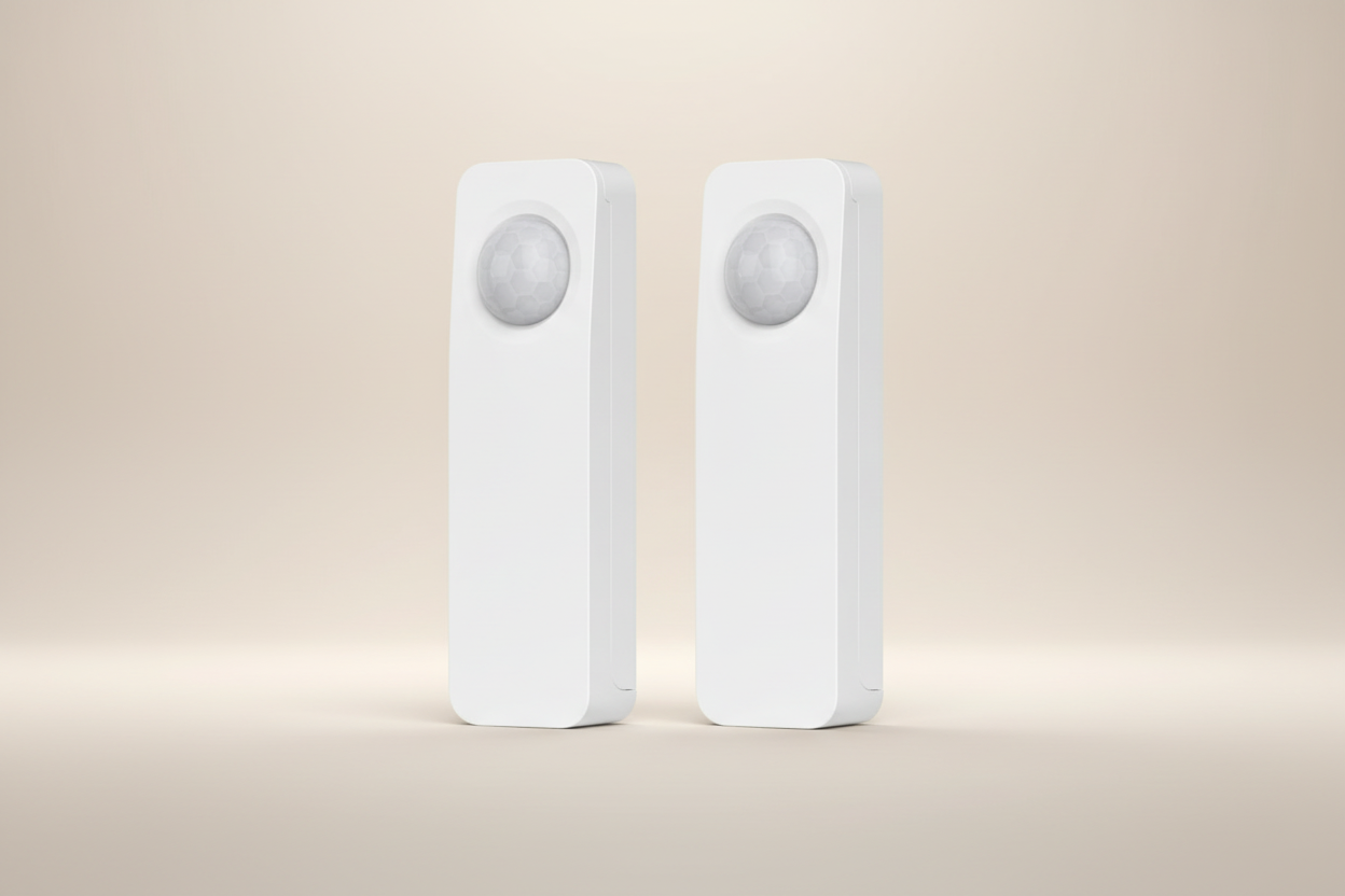 Techloop Living Motion Sensor 2-Pack ??compact white smart home motion detector, wall mount, pet friendly, works with Alexa, Home Assistant, SmartThings
